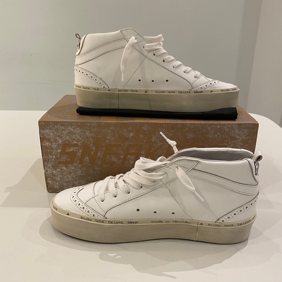 Golden Goose Hi Mid Star Sneaker White sz 38 NIB - Picture 6 of 11